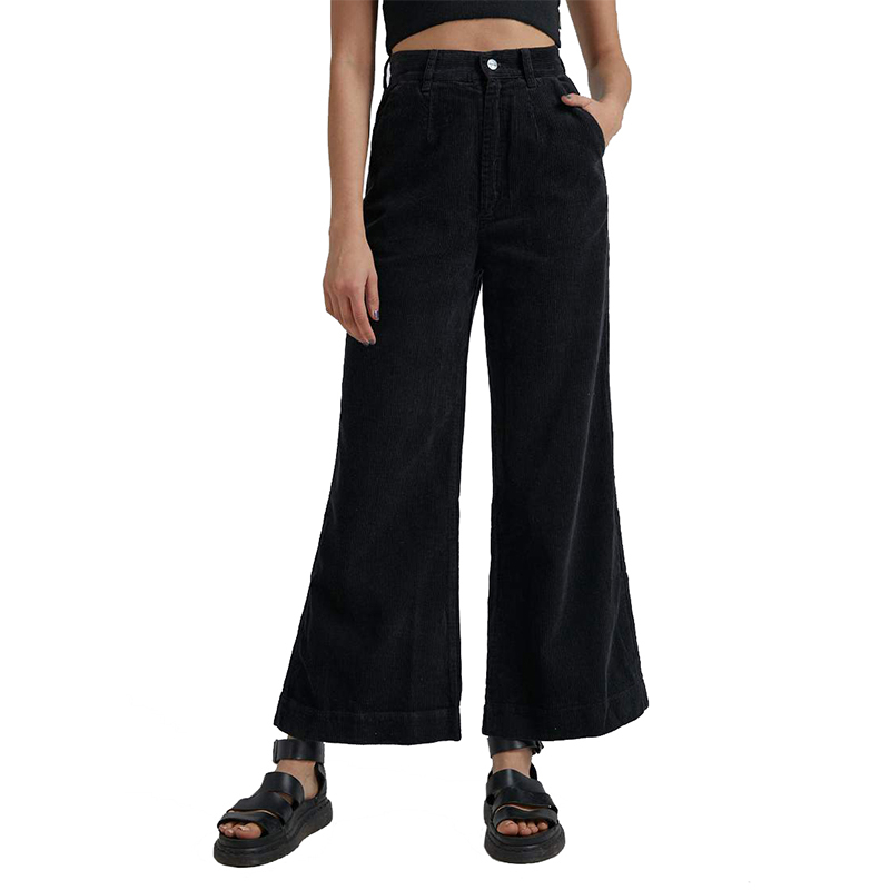 Slacks and Chinos Wide-leg and palazzo trousers Afends Maisie Hemp Corduroy Flared Pant Womens Clothing Trousers 